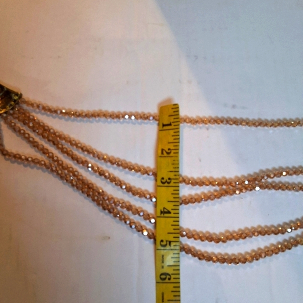 Heidi Daus Champagne Crystal Art Deco Style Necklace And Bracelet - Picture 14 of 16